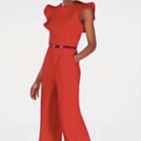 red calvin klein jumpsuit